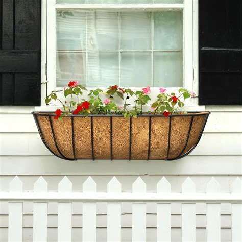 metal trough window box|hanging window boxes for balconies.